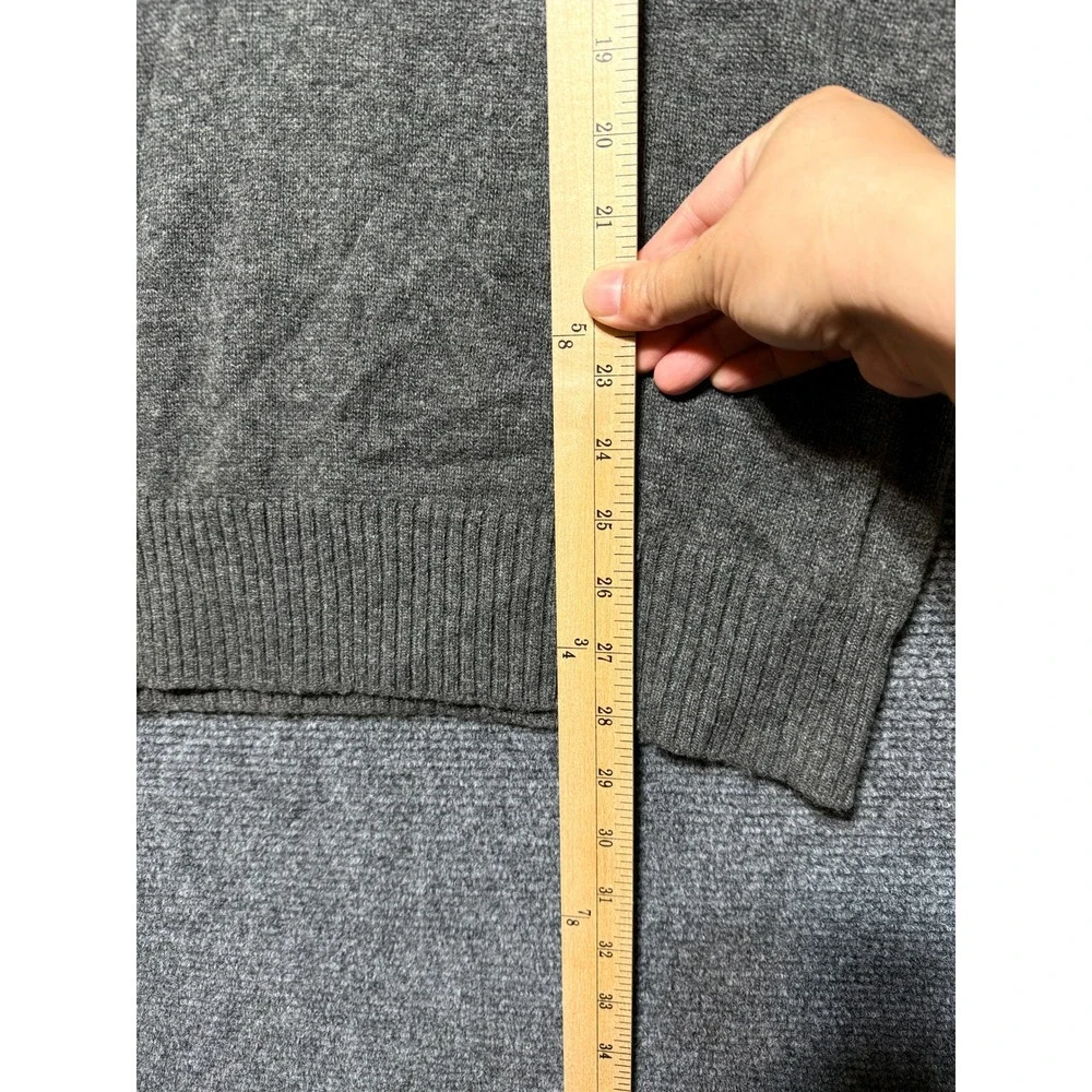 Banana Republic 1/4 Zip Sweater Mens M Gray Excellent Merino Wool Blend